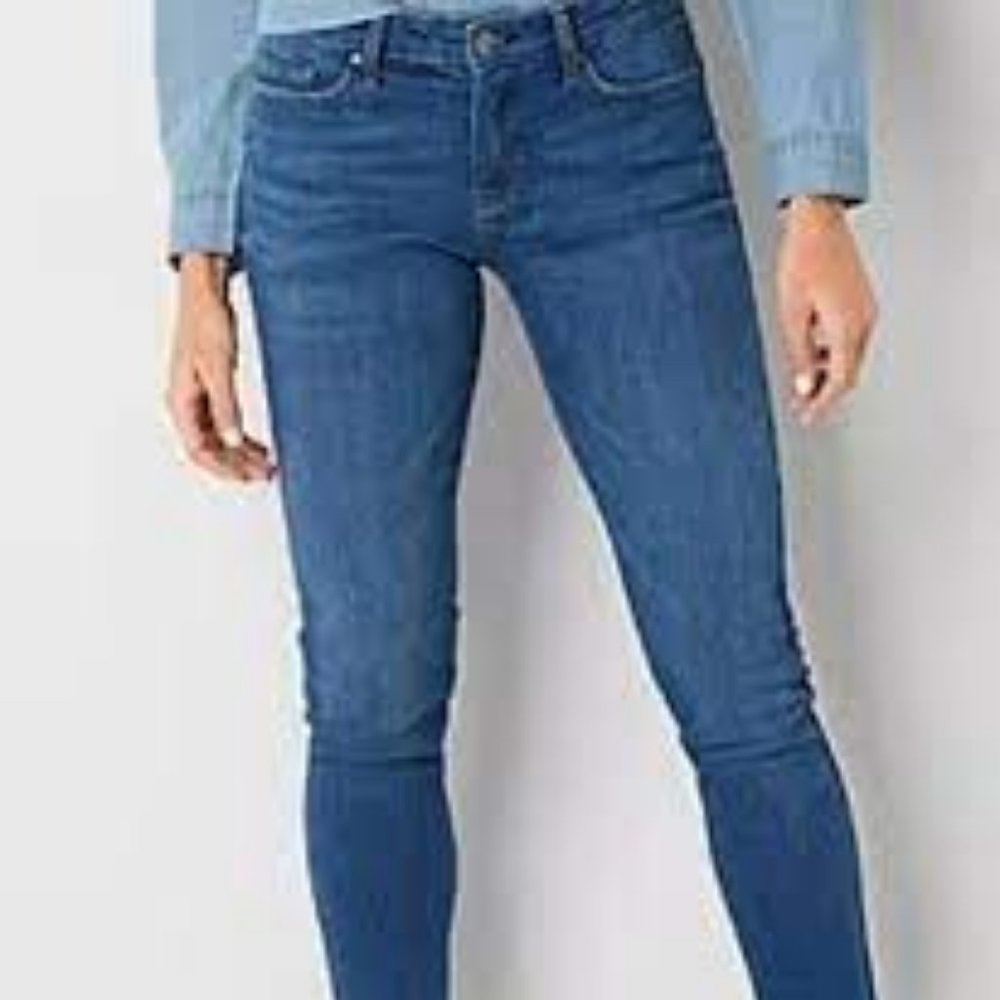 NWT A.N.A. MID RISE STRETCH SKINNY JEANS MEDIUM LAKESIDE 6T (TALL)